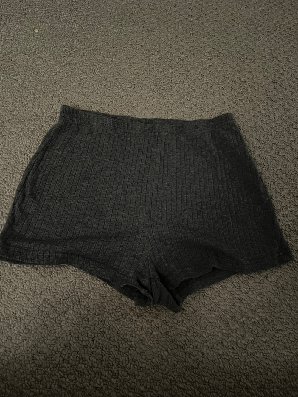 SHEIN Charcoal Ribbed High-Waist Women's Shorts